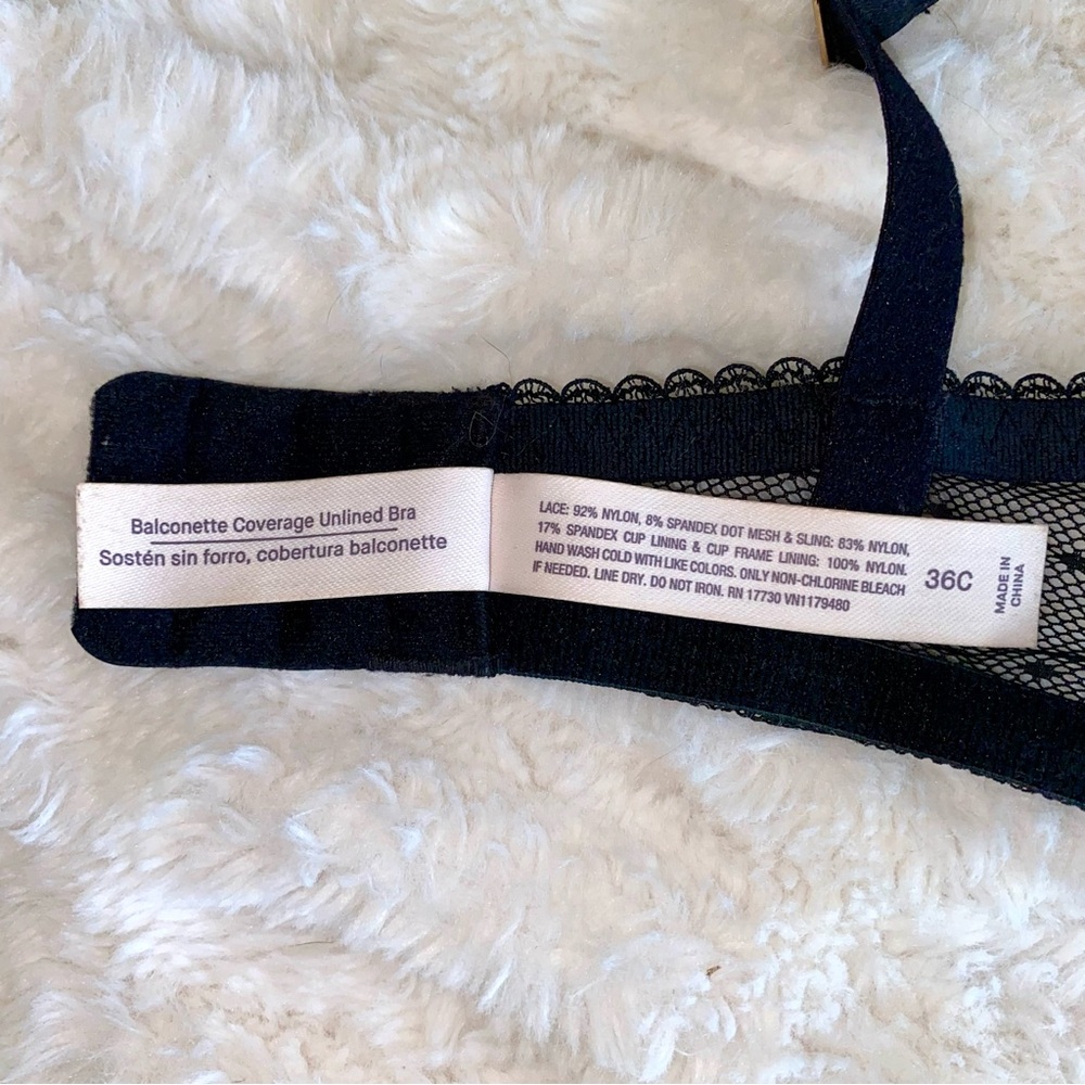 Auden Lace Unlined Balconette Bras, Set of 2, Black and Off-White, 36C - Picture 8 of 15